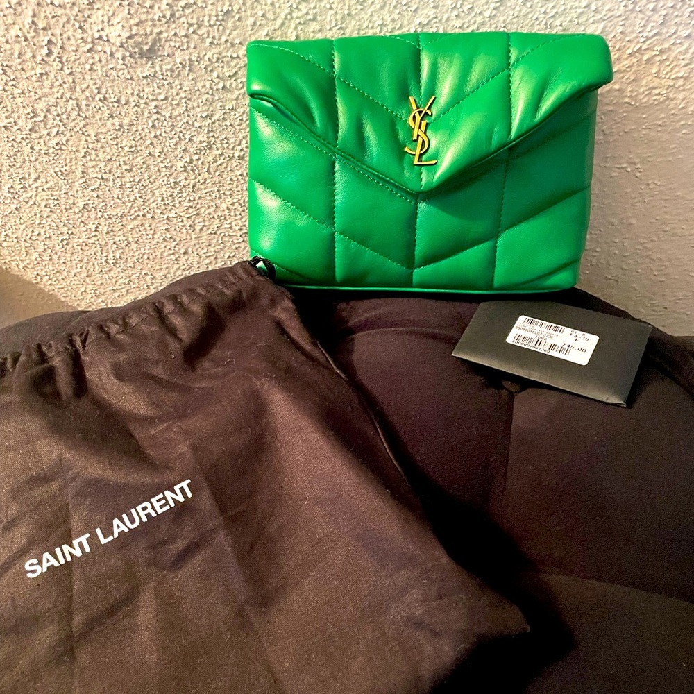 Brand New! Saint Laurent Green Satchel.